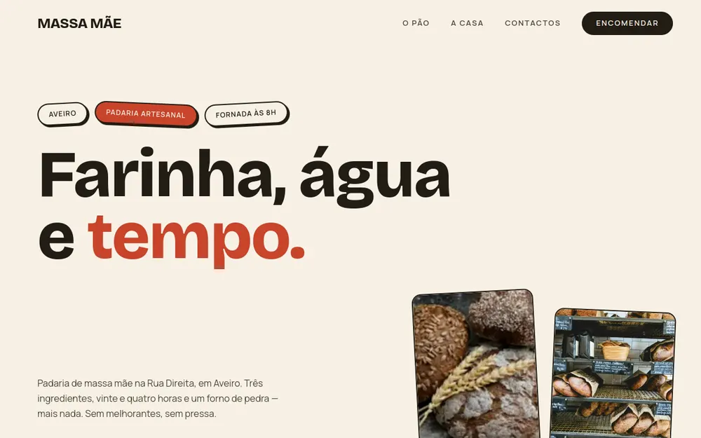 Pré-visualização do site MASSA MÃE